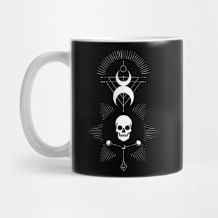 Skull & Moon • Witchcraft Symbol • White Mug